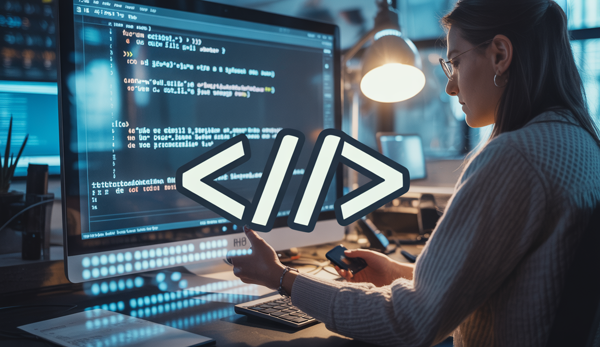 Icône représentant une balise HTML meta description utilisée pour optimiser les extraits de pages web dans les résultats des moteurs de recherche