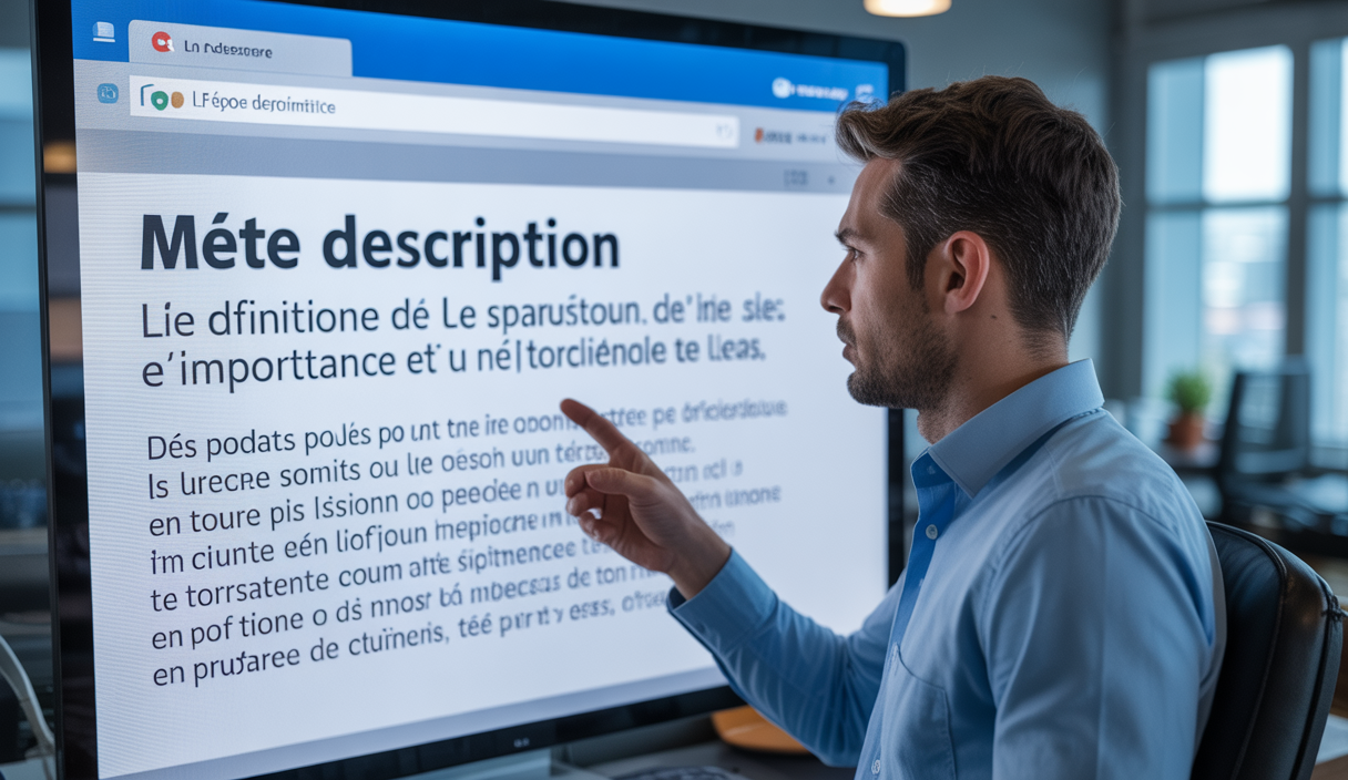 Texte décrivant ce qu'est une méta description en SEO avec exemples et conseils
